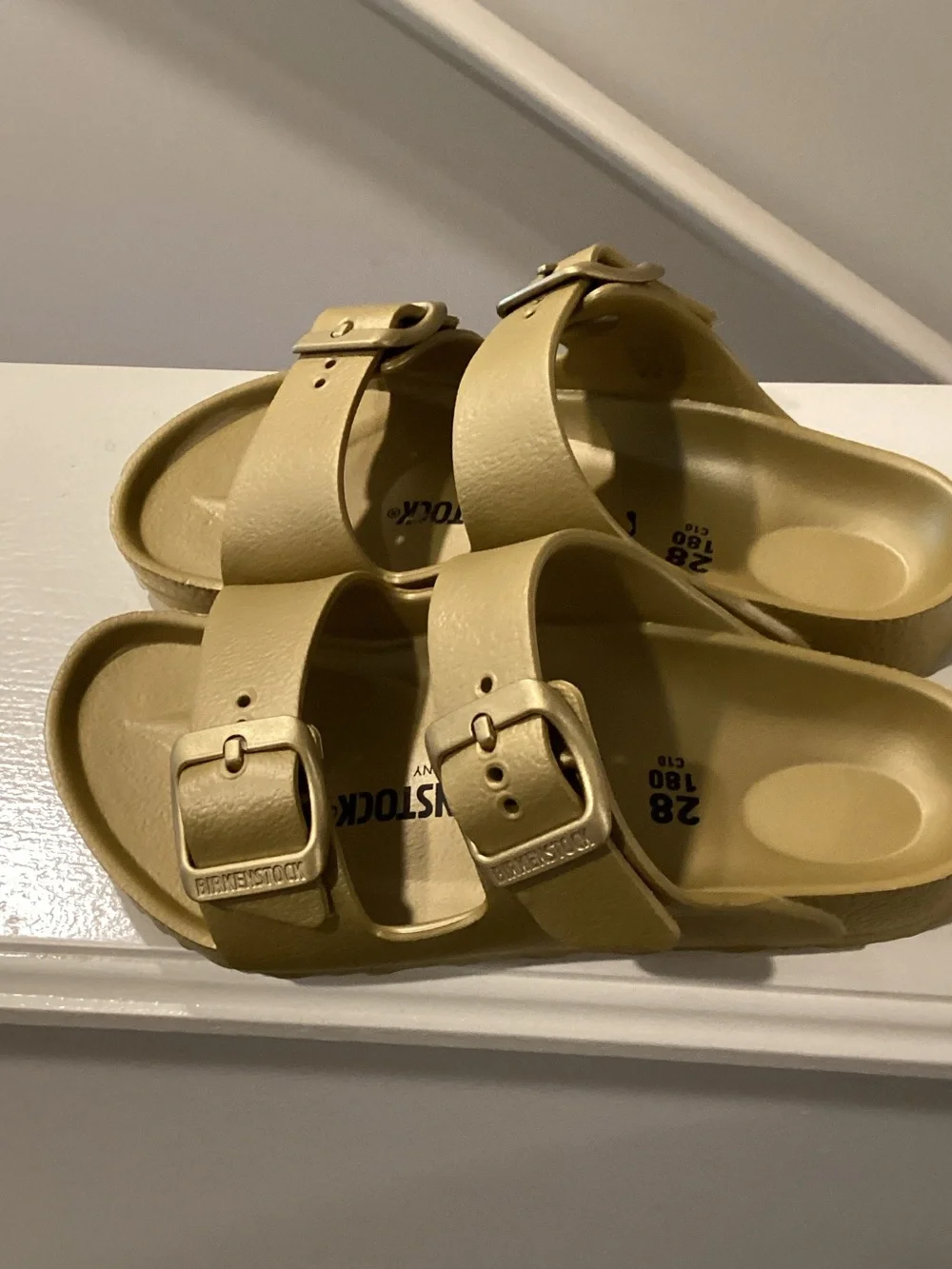Birkenstock Kids Two-Buckle Sandals in Metallic Gold